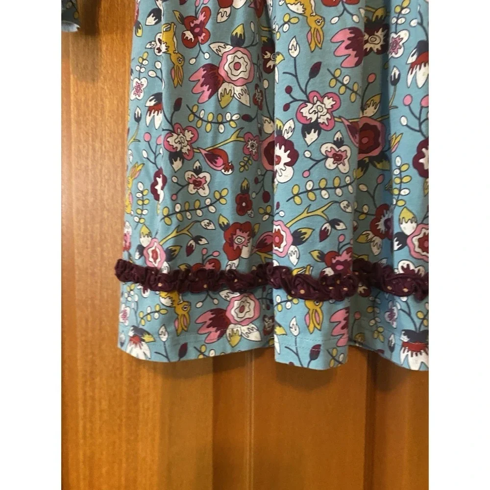 Matilda Jane Girls Floral Painterly Lap Dress Size 8 paint by numbers Blue